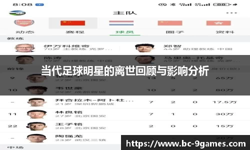 当代足球明星的离世回顾与影响分析